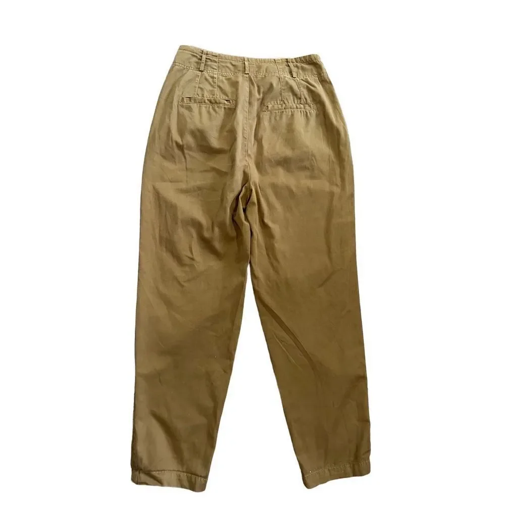 Free People Khaki High‎ Rise Pleated Pants – Size 6